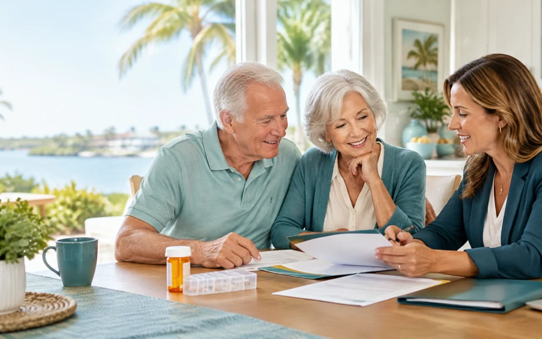 medicare open enrollment florida: Southwest Florida seniors review Medicare plan documents with a local advisor